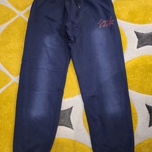 BoohooMan navy and burgundy stitch Limited Edition sweatpants #sweatpants